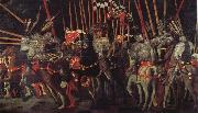 UCCELLO, Paolo The battle of San Romano the intervention of Micheletto there Cotignola oil painting